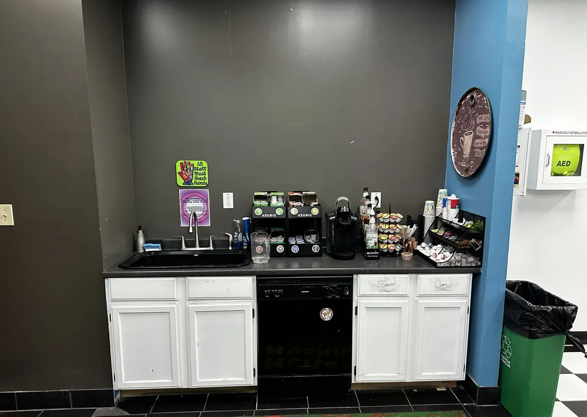 Office kitchenette before renovation, Atlanta